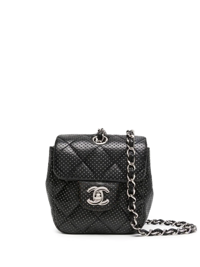 Pre-owned Chanel 2007 Mini Classic Flap Shoulder Bag In Black