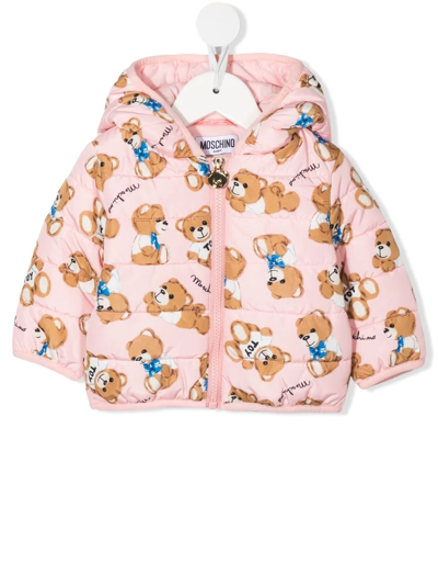 Shop Moschino Teddy-bear Print Jacket In Pink