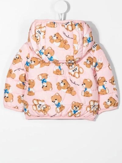 Shop Moschino Teddy-bear Print Jacket In Pink