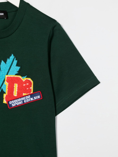 Dsquared2 Teen Patch-detail Cotton T-shirt In Green