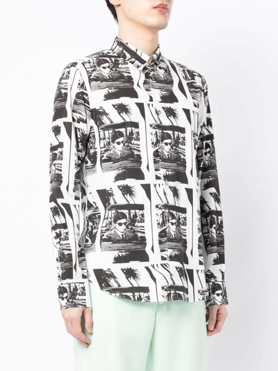 Shop Ps By Paul Smith Photographic-print Long-sleeved Shirt In White