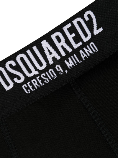 Shop Dsquared2 Logo-waistband Cotton Briefs In Black