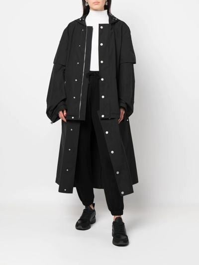 44 Label Group Single-breasted Trench Coat In Black