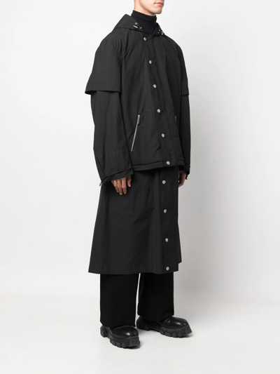 44 Label Group Single-breasted Trench Coat In Black