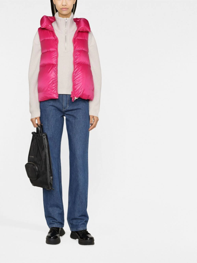 Herno Sleeveless Button-front Gilet In Pink