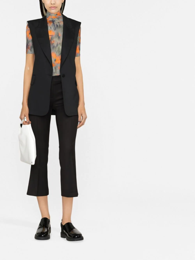 Shop Blanca Vita Portula Pintuck-detail Cropped Trousers In Black