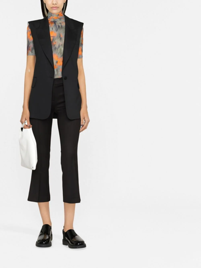 Blanca Vita Portula Pintuck-detail Cropped Trousers In Black