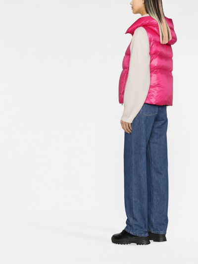 Herno Sleeveless Button-front Gilet In Pink