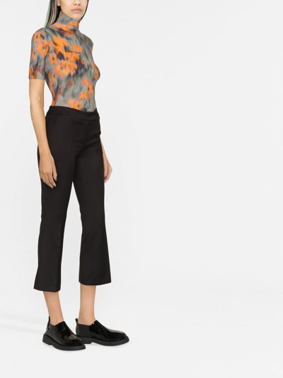 Blanca Vita Portula Pintuck-detail Cropped Trousers In Black