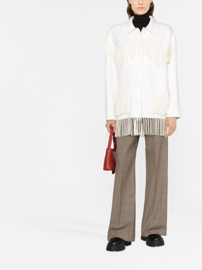 P.a.r.o.s.h Leak Frayed-trim Oversize Coat In Neutrals