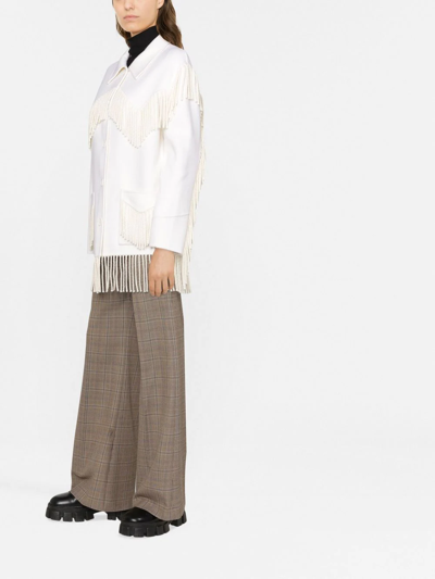 P.a.r.o.s.h Leak Frayed-trim Oversize Coat In Neutrals