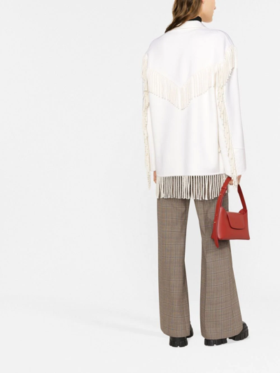 P.a.r.o.s.h Leak Frayed-trim Oversize Coat In Neutrals