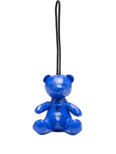Shop Furla Teddy-bear Keyring Charm In Blue