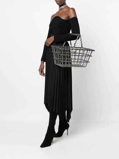 Pre-owned Chanel 2014 Xxl Shopping Basket Bag In Silver