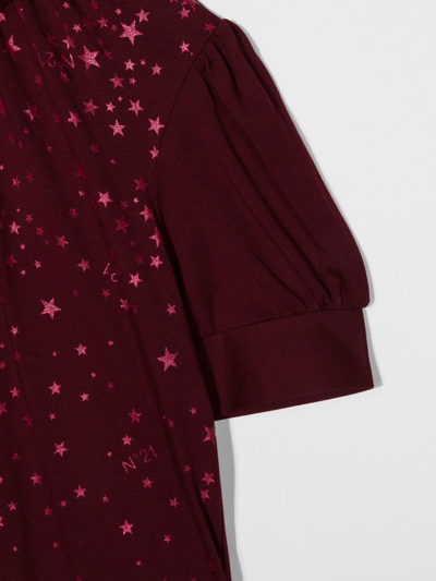 Shop N°21 Star-print Cotton Top In Red