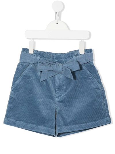 Shop Ralph Lauren Bow-detail Corduroy Shorts In Blue