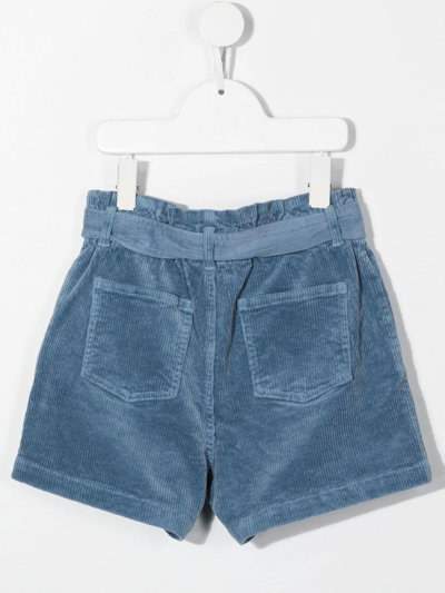 Shop Ralph Lauren Bow-detail Corduroy Shorts In Blue