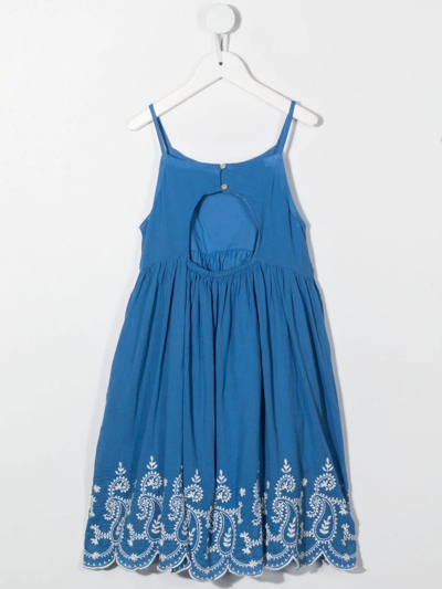 Polo Ralph Lauren Paisley-print Cotton Midi Dress In Blue