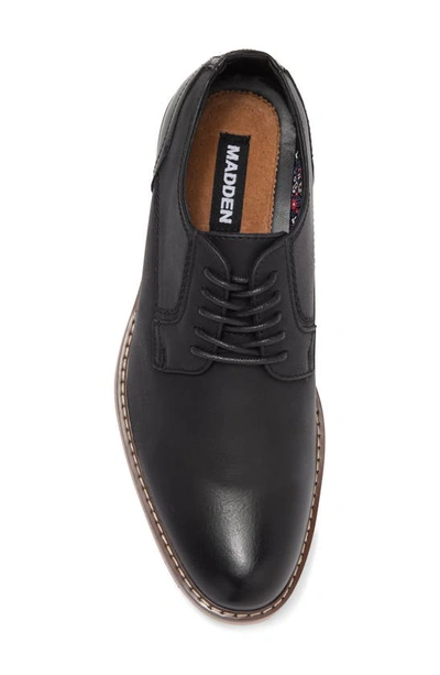 Steve Madden Attern Plain Toe Derby In Black Nubuck
