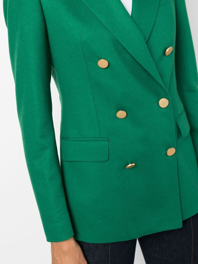 Shop Tagliatore Double-breasted Wool Jacket In Green