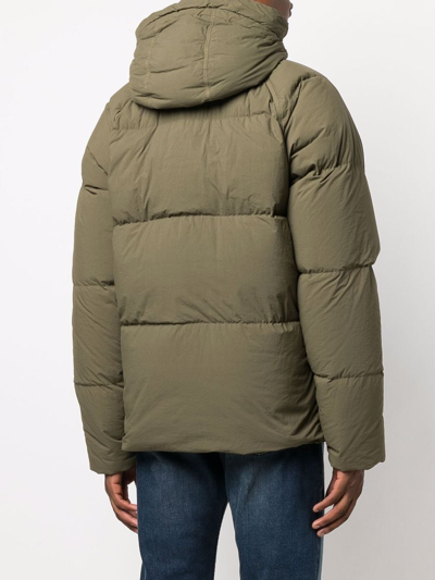 Ten C Concealed Puffer Jacket In Green