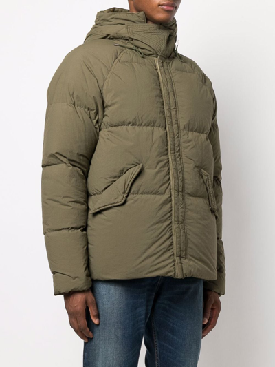 Ten C Concealed Puffer Jacket In Green