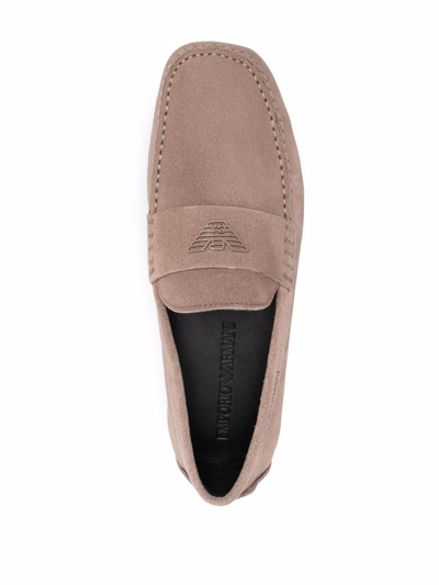 Shop Emporio Armani Flat Shoes Beige