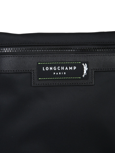 Shop Longchamp Green District Shoulder Bag In Black