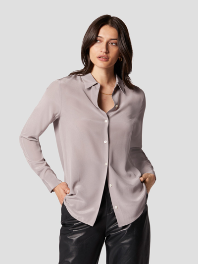 Shop Equipment Essential Silk Shirt In Zinc Grey