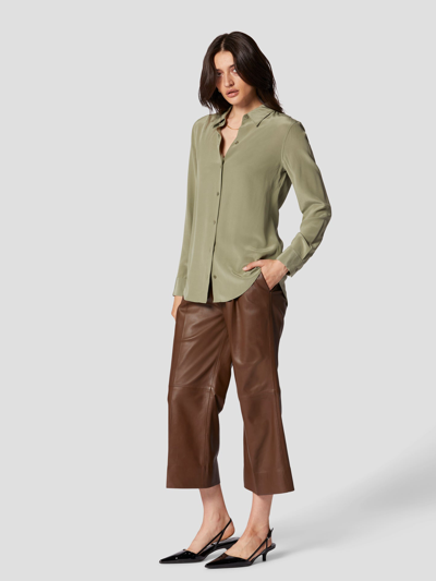 Shop Equipment Essential Silk Shirt In Deep Lichen Green