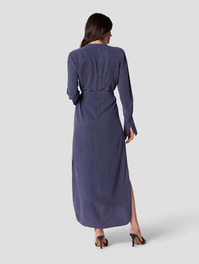 Shop Equipment Connell Silk Maxi Dress In Indigo Blue