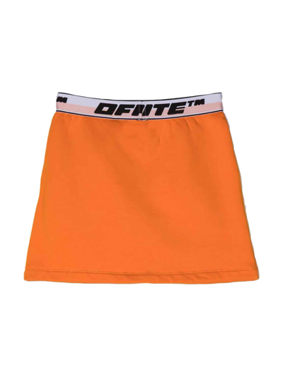 Shop Off-white Orange Skirt Girl . In Arancio