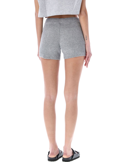 Shop Palm Angels Pxp Knit Shorts In Grey