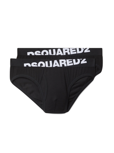 Shop Dsquared2 Pack Of Two Logo Briefs In Nero