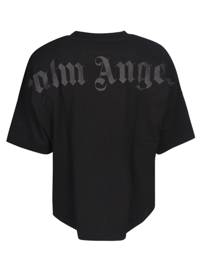 Shop Palm Angels Glitter Classic Logo Oversized T-shirt In Black