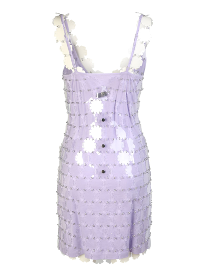 Rabanne Sequinned V-neck Mini Dress In Metallic