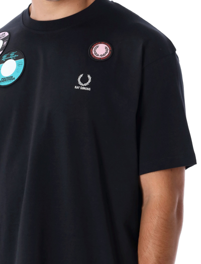 Shop Fred Perry Oversized Patch Detail T-shirt In Black