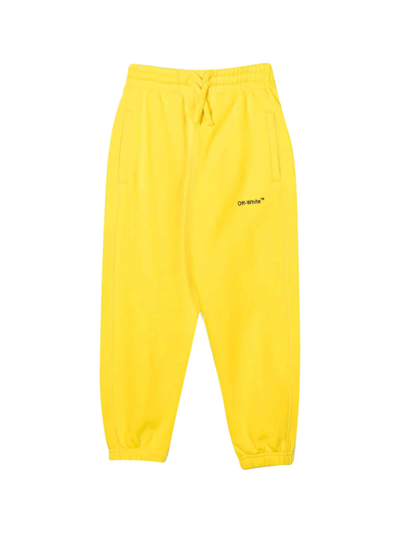 Shop Off-white Yellow Trousers Boy In Giallo