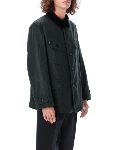 Shop Maison Margiela Wax Shirt Jacket In Petrol