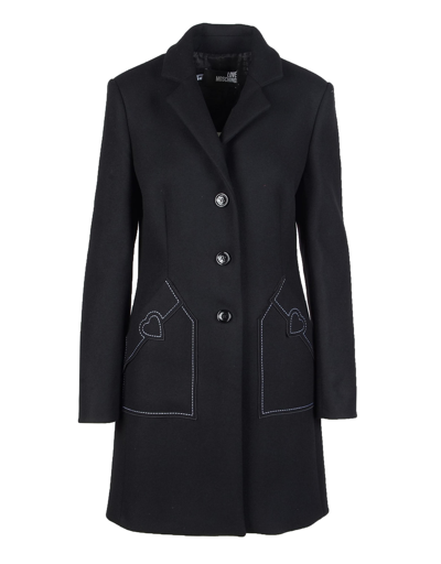 Shop Love Moschino Womens Black Coat