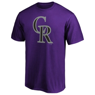 Shop Fanatics Mens Colorado Rockies  Rockies Official Logo T-shirt In Purple