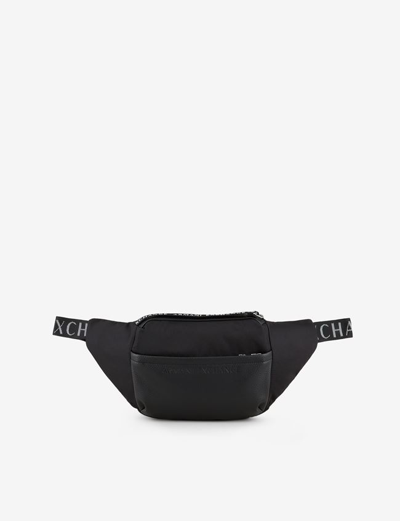 Shop Armani Exchange Belt Bag Black Polyester