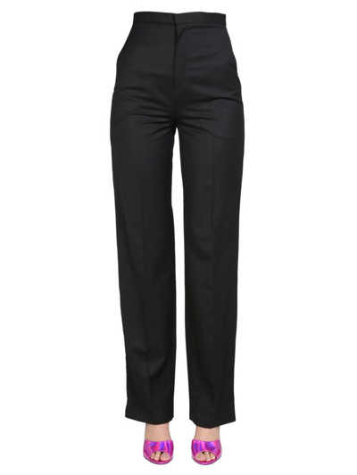 Shop Anouki Straight Leg Pleat Detailed Pants In Black