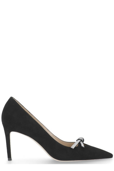 Shop Stuart Weitzman Embellished Bow Pumps In Black