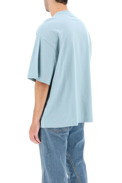Shop Lanvin Curb Lace Oversized T-shirt In Light Blue