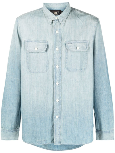 Shop Ralph Lauren Rrl Illinois Button-up Denim Shirt In Blue