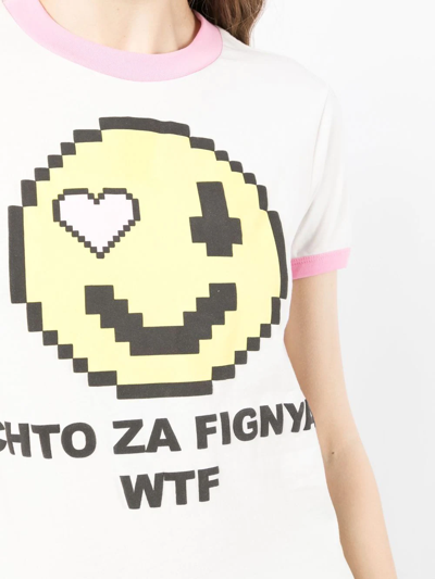 Shop Natasha Zinko Graphic-print Short-sleeved T-shirt In White