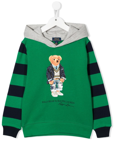 Shop Ralph Lauren Polo Bear Graphic-print Hoodie In Green