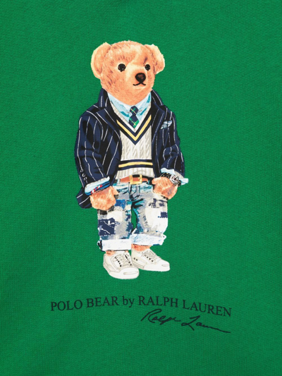 Shop Ralph Lauren Polo Bear Graphic-print Hoodie In Green