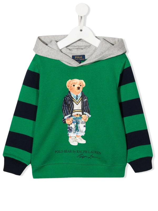Ralph Lauren Kids Polo Bear-print long-sleeve hoodie - Blue